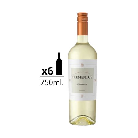 Vino Blanco Elementos Chardonnay Caja x 6