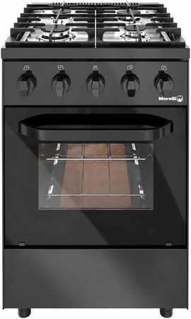 COCINA MORELLI NERO 550 - VISOR 55CM 4 HORNALLAS NEGRO (18702)