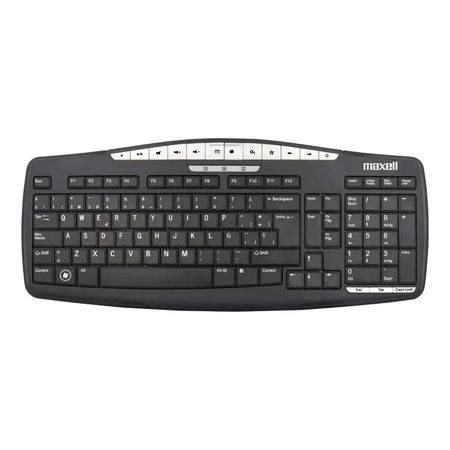 Teclado Maxell KB-100 Multifuncion USB Negro PC