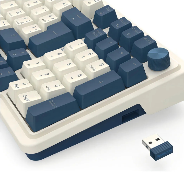 TECLADO REDRAGON K686 EISA PRO SP (C:BLANCO/AZUL) - Vista 3