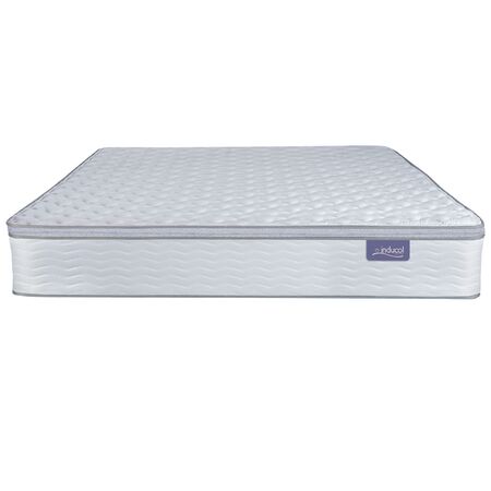 Colchon Inducol April Queen Size 150x190x24cm de Resortes Bonnell Pillow Top Blanco