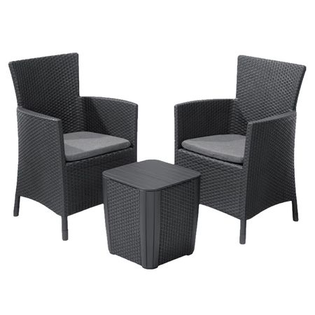 Set de Balcon Keter Iowa 2 Sillones 1 Mesa Graphite
