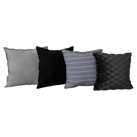 Pack X 4 Almohadones Tusor 50x50 y Peludo 45x45 Nordico cama