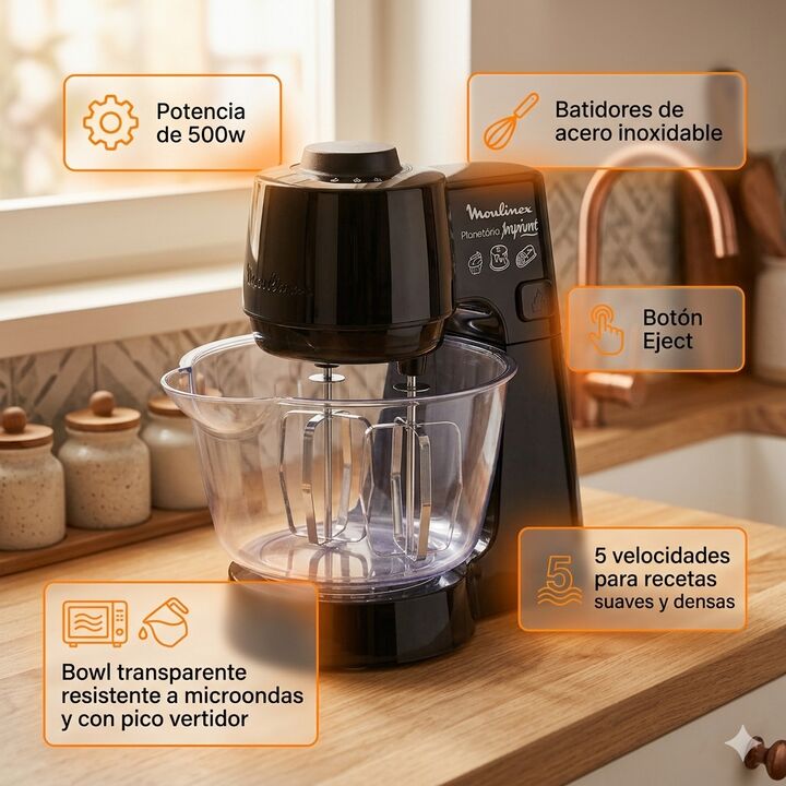 Batidora Planetaria Moulinex Inspirart Qa710858 3.2 Litros - Vista 2