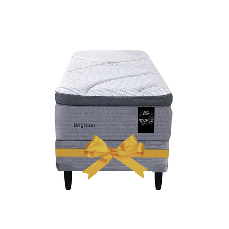 Promo Colchon King Koil Brighton 1 Plaza y media 90x190 Resortes Pocket con Pillow Inteligente + Sommier de Regalo