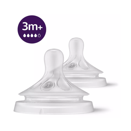 Tetinas Natural Philips Avent SCY964/02 x2 tetinas flujo rápido (3m+)