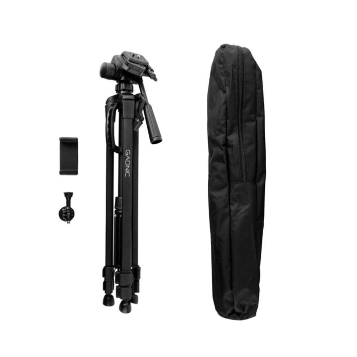 Trípode Cámara Gadnic T-3 Aluminio 1,40mt Cabezal 90° Bloqueo Flip Gancho Contrapeso - Vista 7