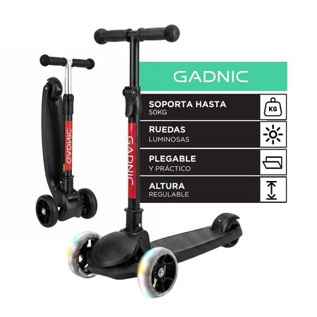 Monopatín infantil Plegable Gadnic Altura Regulable y Ruedas Luminosas