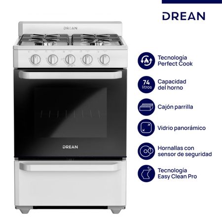 Cocina A Gas Drean 56 CM Blanca Multigas Cd5602ab0