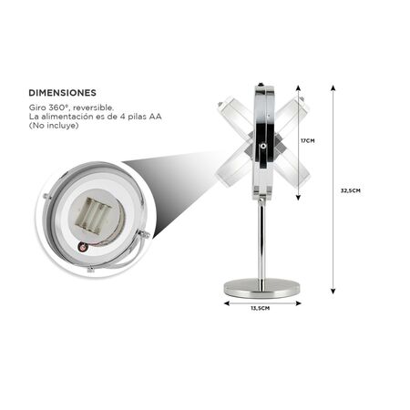 Espejo para Maquillaje Gadnic Led GMD710 7X/1X