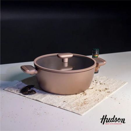 Olla Aluminio 26cm Inducción Antiadherente Línea Gala Hudson Rosa
