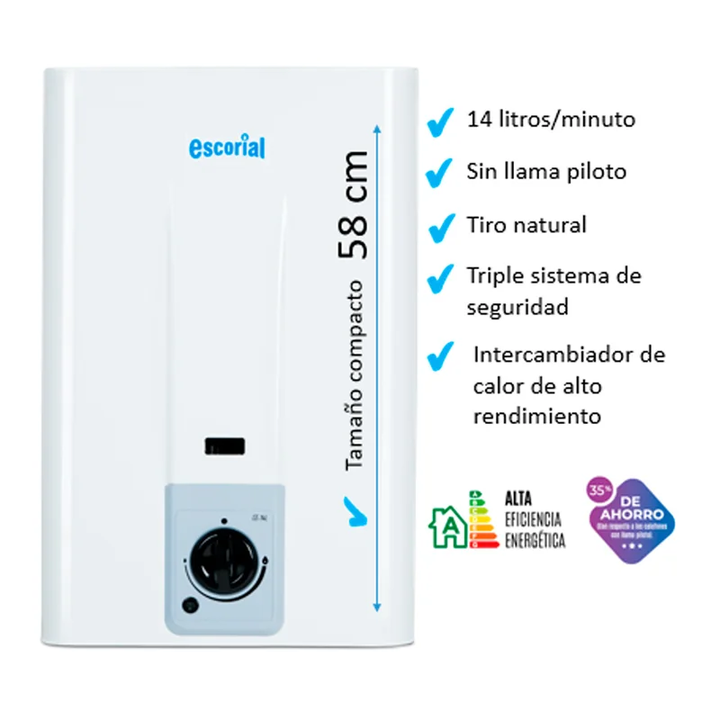 CALEFON ESCORIAL CE-14LBN 14L GN - Vista 2