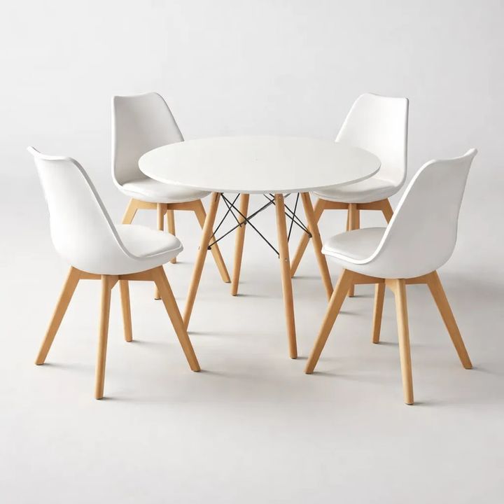 Juego De Comedor Mesa Eames 120cm+4 Sillas Tulip Blanco - Vista 2