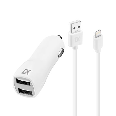 Kit Cargador De Auto Dekkin Con Cable Lighting Acc-Ki-056