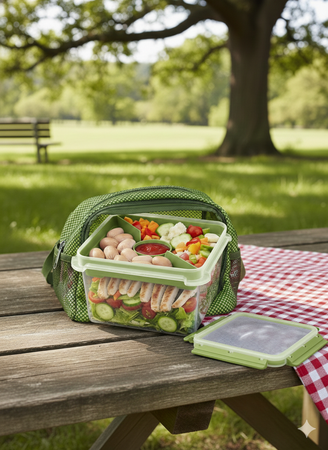 Lunchera Vianda Hermetico Plastico 3 divisiones Antiderrame Italia