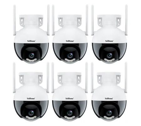 Kit x6 de Cámaras de Seguridad IP SriHome 2MP Wifi Vision Nocturna Color