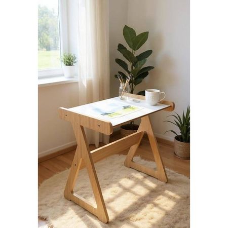 Escritorio Cata DS Home Blanco-Roble 75x70x48 cm