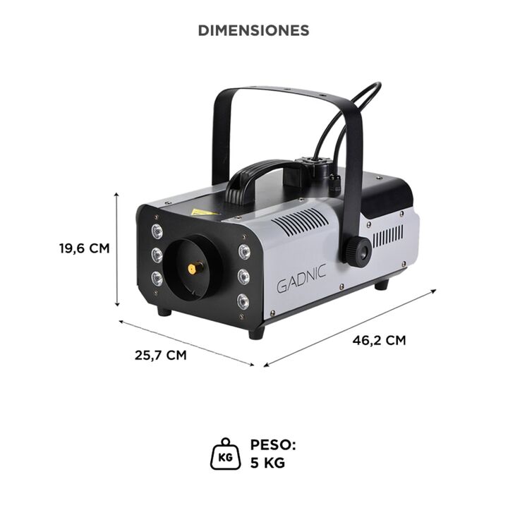 Máquina De Humo Gadnic 900W Inalámbrica RGB Control Remoto Portátil - Vista 6