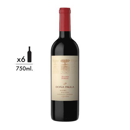 Vino Tinto Doña Paula Alluvia Parcell Seleccion Malbec Caja x 6