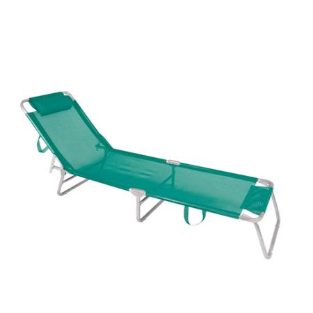 Reposera De Aluminio Plegable Tela Sannet 4 Posiciones Mor 2702 Turquesa