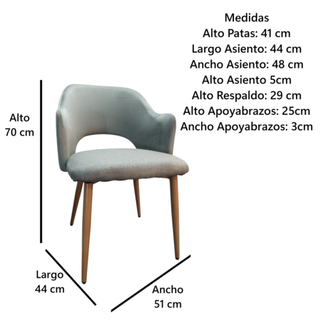 Sillon Tapizado Quality Plastic Panda Color Gris