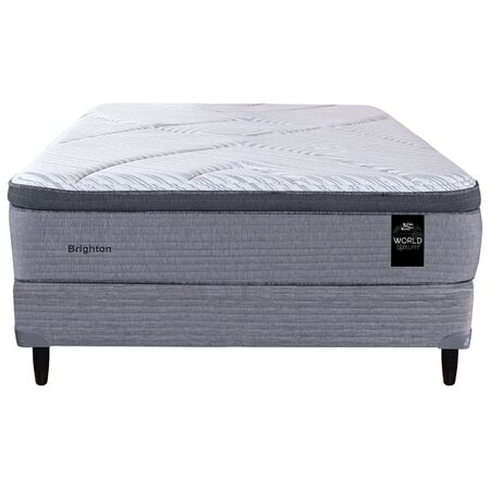 Colchon y Sommier King Koil Brighton Queen Size 150x190cm Resortes Pocket Europillow Viscoelastico