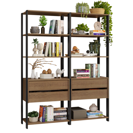 Organizador Estante Multiuso 4 Cajones 8 Niveles 140cm Marro