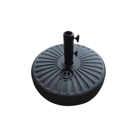Base Contrapeso Circular Sombrilla Waggs Hdpe 20kg Negro