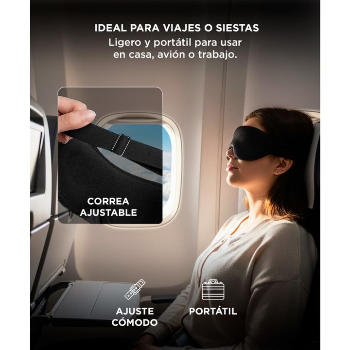 Antifaz Mascara Para Dormir Memory Foam + Tapones de Oído - Vista 4