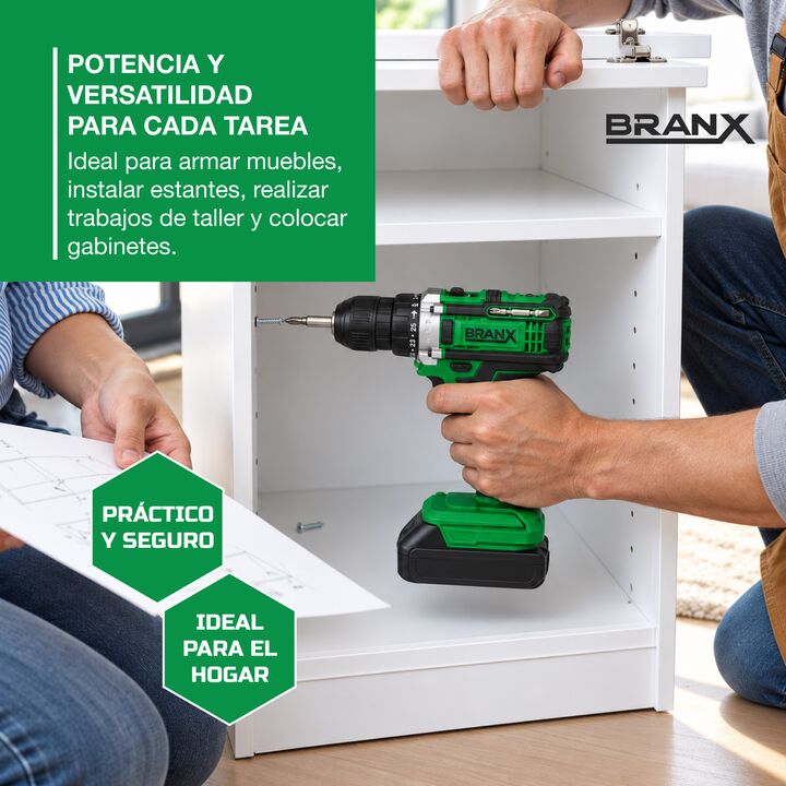 Taladro Atornillador Inalmbrico Branx Bateria 18v Litio - Vista 7
