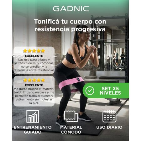 Set x5 de Bandas Elásticas Gadnic Isométricas