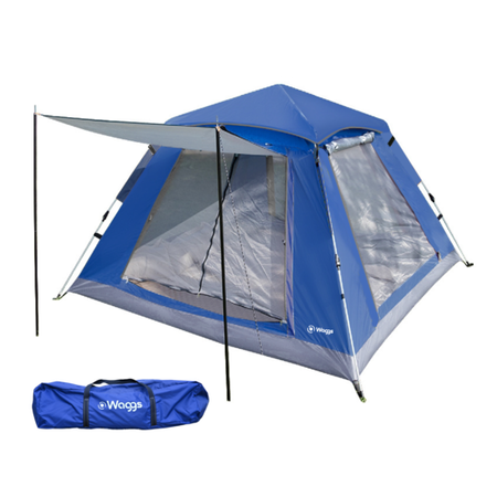 Carpa Autoarmable Waggs 6 Personas Impermeable Doble Alero Azul