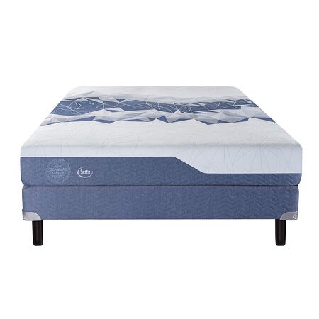 Colchon y Sommier Serta Luisiana Queen Size 150x190x28cm De Resortes Pocket Con Espuma Suave