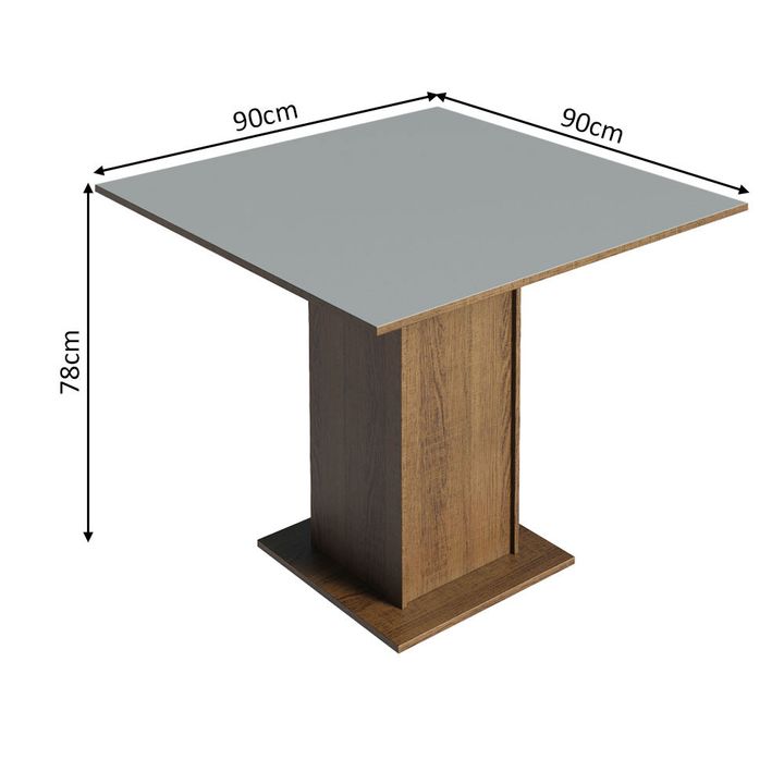 Mesa De Comedor Cuadrada Madesa Tapa De Madera 4 Puestos 02 - Vista 3