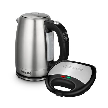 Combo Pava Eléctrica Yelmo 2200W 2L + Sandwichera Ultracomb 750W