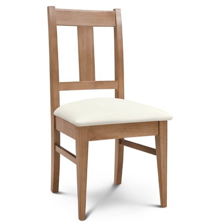 Silla de Comedor Euro lustre Abedul Tapizado Inka Marfil Espacity