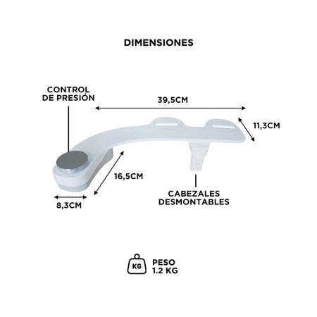 Bidet Para Inodoro Gadnic CleanSeat 200 Agua Fría 2 Boquillas