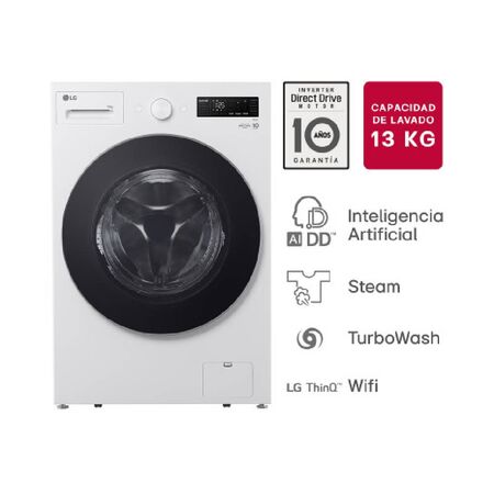 Lavarropas Automático LG 13 Kg Carga Frontal Inverter Blanco WM13GWNTS6