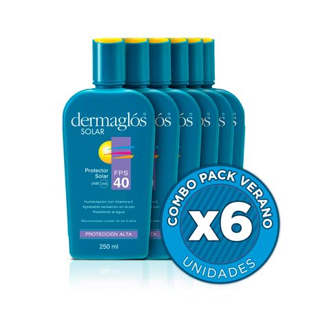Protector Solar Dermaglos Fps 40+ Emulsión Piel Sensible X6