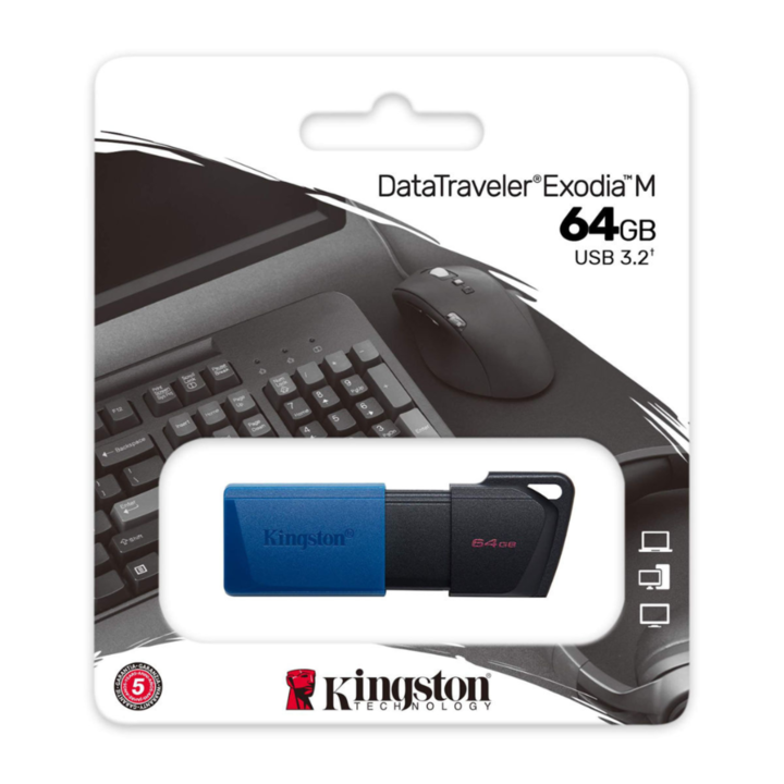 PEN DRIVE KINGSTON 64GB USB 3.2 EXODIA (C:AZUL) - Vista 1