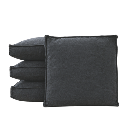 Pack x4 Almohadones Chenille Algarrobo 60x60x10 Premium decorativo Gris oscuro