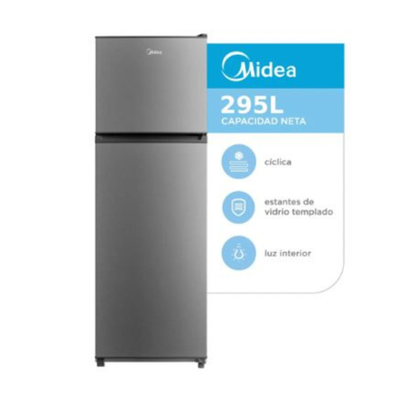Heladera Ciclica Top Mount 295 Litros Mdrt414fge50a Silver Midea