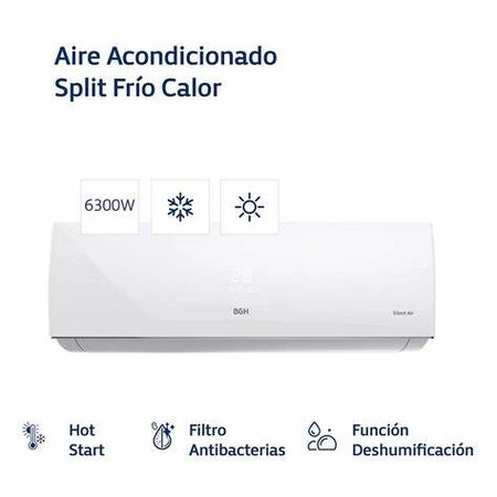 AIRE ACONDICIONADO BGH BSHE65WCU SPLIT 6500W F/C