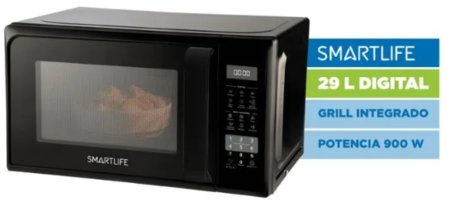 Microondas Smartlife SL-MW029MDB 29Lts Digital C/Grill 900Watts