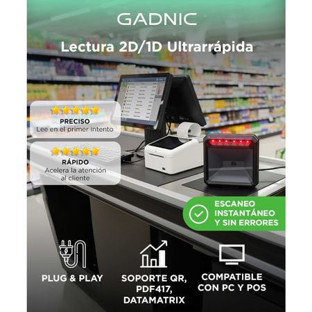 Lector De Código De Barras Gadnic BAR14 Omnidireccional