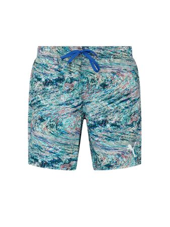 Short de Baño Puma Printed Mid Hombre Moda Azul