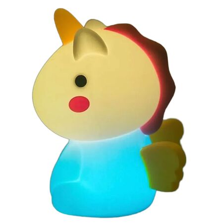 Velador Infantil 7 Colores Usb Recargable Silicona Unicornio