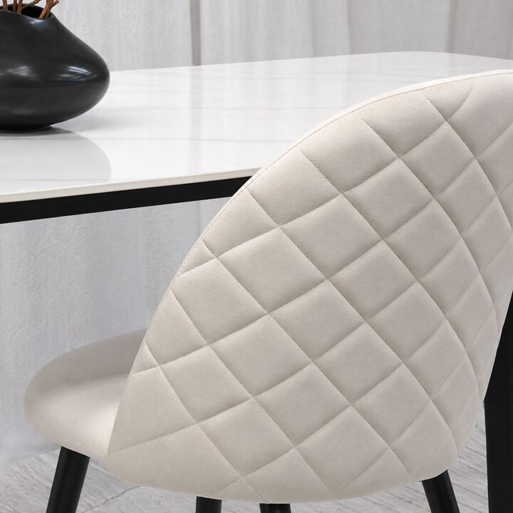 Juego de Comedor Albany Blanca + 6 Sillas Cheers Beige - Vista 2