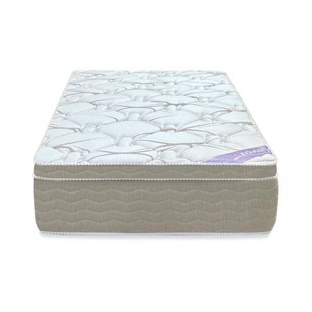 Colchon de Resorte Pocket Inducol Pocket Firm 1 Plaza y Media 90x190x24cm Con Pillow de Alta Densidad Extra Firme Con Marco Perimetral de Espuma Rigida Tejido Pique Matelasseado