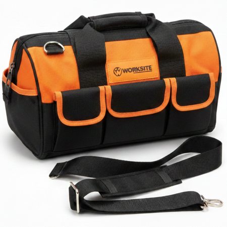 Bolso Herramienta Reforzado Worksite 8 Bolsillos Base Rigida